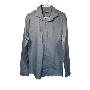 Michael Kors Slim Fit Stretch Blue Pattern Long Sleeve Shirt‎